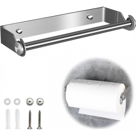 Porte-essuie-tout mural inox 27cm salle bain (1/3)