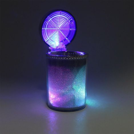 MINKUROW Posacenere Per Auto Con Luce A Led Contenitore Per Cenere Per Sigari Fumo Cilindro Per Cenere Portabicchieri Portaoggetti Accessori Per Auto (1/5)
