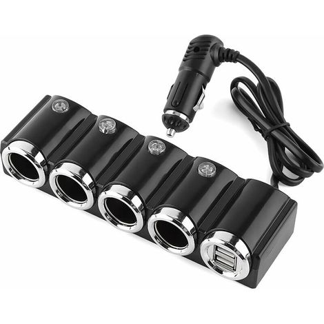 DC 12V/24V USB 4-port Universal Car Cigarette Lighter Fast Charging Adapter (1/4)
