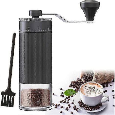 Moulin à café manuel portable avec 40 réglages, moulin à café manuel de 30 g pour les voyages, le camping, le bureau et la maison. (1/5)