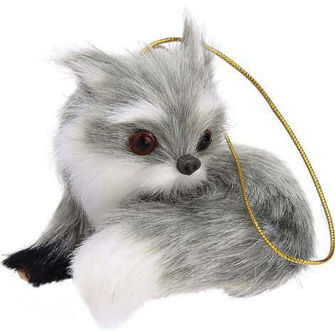 Kunstfell-Tierornament zum Aufhängen am Weihnachtsbaum, als Wohndekoration, für Rucksäcke, Partys, als festliche Eule (1/4)