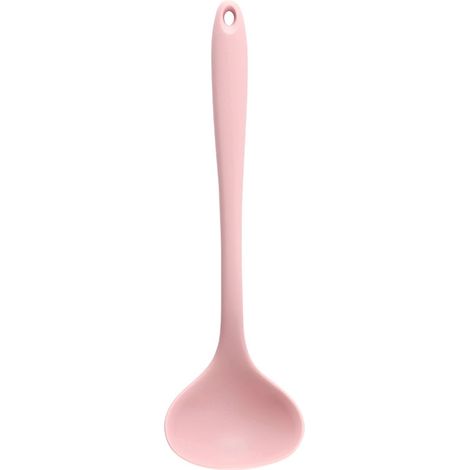 Louche de Service en Silicone 11,2 po Poignée Confortable Résistante à la Chaleur Ustensile de Cuisine Rose pour Maison (1/5)