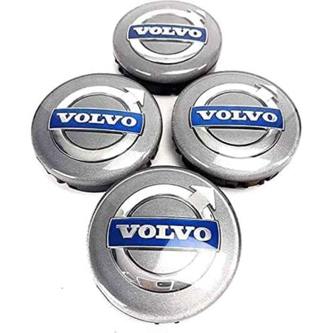 4 Pièces Cache-moyeu pour Volvo C70 S60 V60 V70 S80 XC90, Excellente Performances D'étanchéité Cache Moyeux Capuchons Étanche Bouchon de Jante,64mm (1/5)