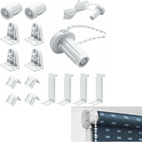 Kit de réparation pour stores enrouleurs (16 pièces) - Support de rechange pour stores enrouleurs - Accessoires pour stores enrouleurs - Installation facile - Blanc - 16 pièces