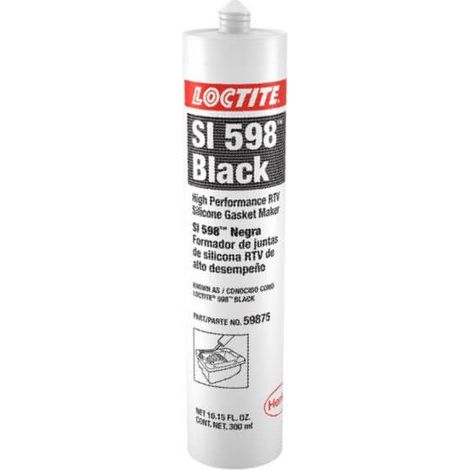 Loctite SI 598 BK 300 ml nero, silicone monocomponente, tissotropico, ossima, resistente all'olio, per la sigillatura di coppe dell'olio e ingranaggi.