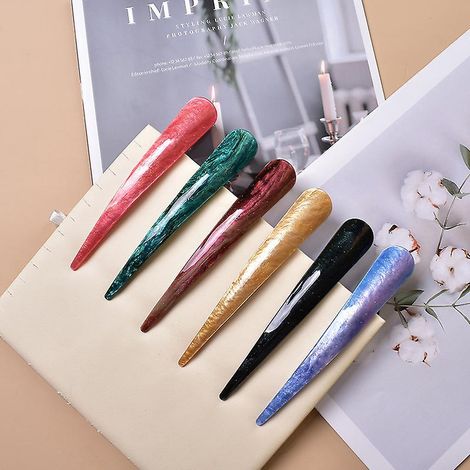 Lot De 6 , 14 Cm Canard Dents Nuds Pinces Cheveux Cheveux Grip Crocodile Accessoires Hairpin Chic Style Griffe Barrettes A Cheveux Makeover Pinc (1/5)