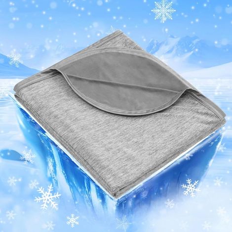 Manta refrescante, Q-Max0,5, fibra Arc-Chill, nailon mica, cama de verano para adultos 200x220 cm gris (1/5)