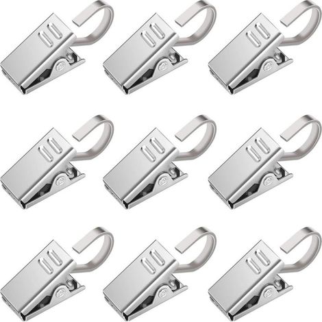 60 crochet de clip en acier inoxydable, anneau de clip de tringle à rideau, clip de rideau, crochet d'anneau de rideau, 0.3 mm (1/5)