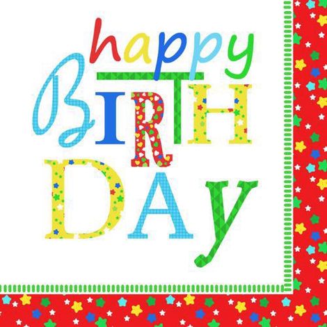 Catering-Servietten 33x33 Happy Birthday 20 Stück