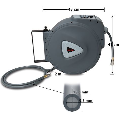 SWANEW Avvolgitubo Avvolgitubo automatico per aria compressa Avvolgitubo da 30 M Tubo flessibile per aria compressa con attacco da 1/4, incluso portagomma a parete, pressione di esercizio max. 18 bar (1/4)
