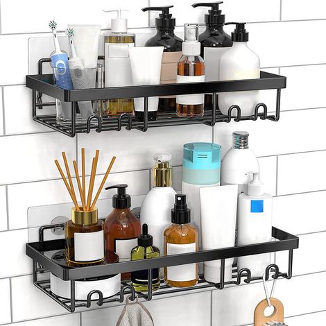 Porte-savon - Porte-gel-douche - Acier Inoxydable SUS304 - Sans Perçage - Pour Salle De Bain Cuisine - Taille L (1/5)