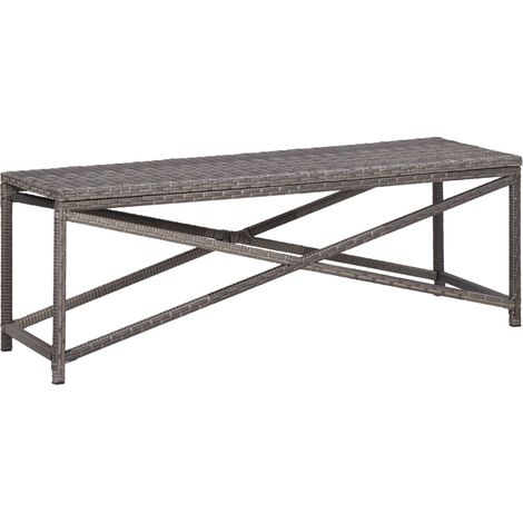 Gartenbank 120 cm Poly Rattan Grau
