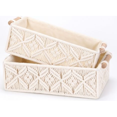 petit Boite rangement corde coton tressee panier bureau (1/5)
