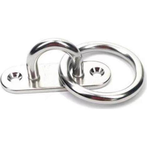2pcs Stainless Steel Pad Eye Plate High Strength Highly Polished Heavy Duty Pad Eye Plate with Round Rings for Marine 5MM (1/5)