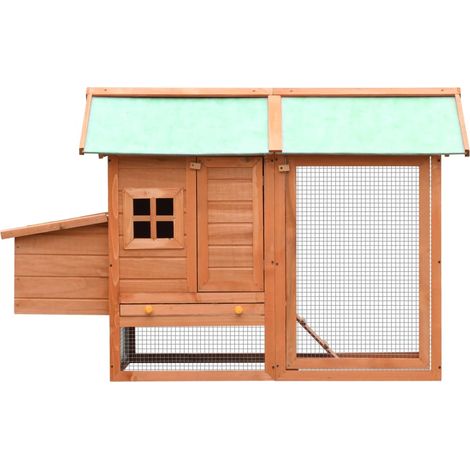 INLIFE Poulailler Bois de pin massif et sapin 170x81x110 cm (1/5)