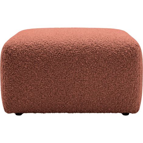ELIO - Pouf en tissu bouclette Terracotta 74x74x41 cm