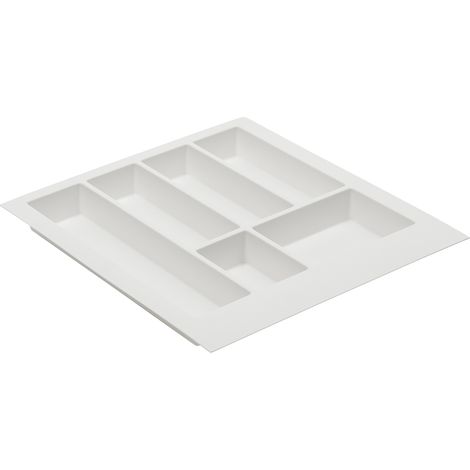 Besteckeinsatz Besteckkasten Schubladenkasten Universal Schubladen-Organizer Weiß 440mm