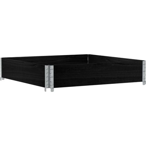 vidaXL Paretale per Pallet Nero 100x100 cm in Legno Massello di