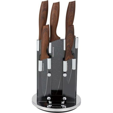 Couteau De Cuisine - Ensemble 7 Pièces Avec Support Rotatif - Acier Inoxydable - Pour Cuisine Maison Et Professionnelle - 7 Pièces (1/5)