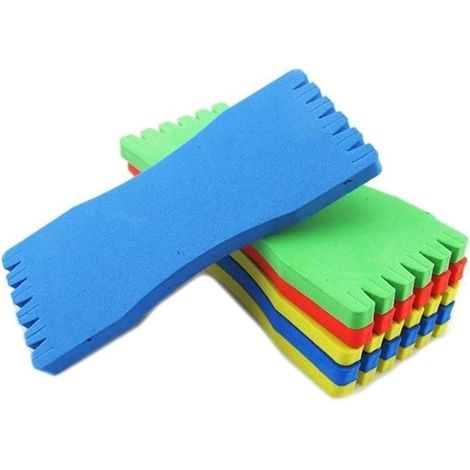 Juego de 10 tablas de pesca de espuma EVA para sujetar líneas enrolladas y anzuelos premontados en un diseño que ahorra espacio.