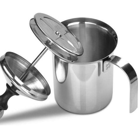 Stainless Steel Manual Milk Frother, Handheld Milk Frother, Cappuccino and Latte Frother (1/5)