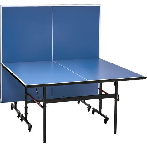 Mophorn Ping-Pong-Tisch, professioneller Tischtennis-Tisch, Indoor-MDF, zusammenklappbar mit Schnellklemmnetz, feststellbaren Rädern, 12 mm dicke Tischplatten, einfacher Aufbau in 10 Minuten