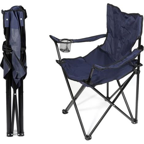 Chaise pliante randonnée en plein air chaise de pique-nique tabouret d'escalade bleu marine (1/4)