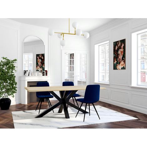 Table extensible en chêne blanc bords naturels 200 cm ETNA (1/5)