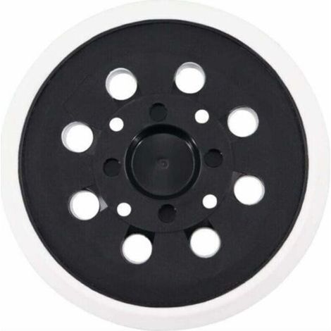 Plateau ponçage 125mm velcro 8 trous - Compatible Bosch PEX 300/400 AE - Blanc - Adhérence optimale