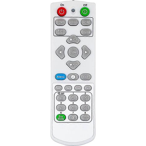 Télécommande de remplacement blanche compatible avec les projecteurs PA503X Q-3101, PA502S et PJD51 (référence Q-3101). (1/5)