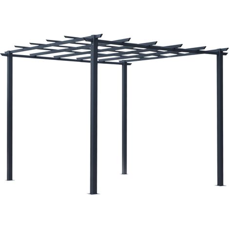 Rosenpavillon Pflanzbogen Rosenbogen Rankhilfe Garten Pavillon wetterfest Metall Schwarz 2,97 x 2,95 x 2,3 m