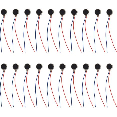 20pcs Vibration Motors Mini Tiny 2 Wires Flat Coin Button Type Vibrating Motor for Mobile Cell Phone Pager