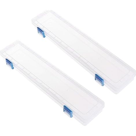 Lamala Lot de 2 boîtes à crayons en plastique pour pinceaux et fournitures de bureau - Organiseur de rangement pour aquarelle - Outils de dessin (1/4)