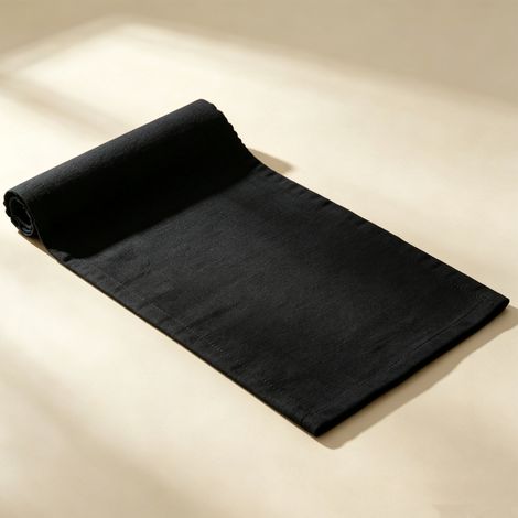 Chemin de table 30x140 cm ,Chemin de Table Longue Décorative pour Cuisine,Salle à Manger,Réunion de famille,Lin,noir (1/5)