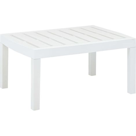 Mesa de jardín de plástico blanco 78x55x38 cm vidaXL