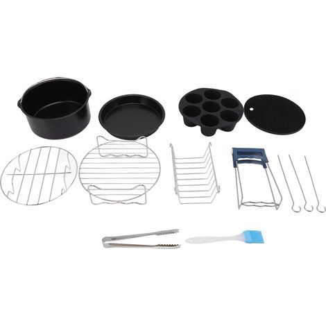 Ensemble de poêles pour friteuse à air chaud en acier inoxydable résistant à la chaleur et facile à nettoyer, accessoires pour friteuse à air chaud pour la maison et les restaurants, 20 cm (1/5)
