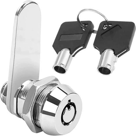 16mm tubular cam lock with thread, cylinder lock, bolt lock for mailbox, door, drawer, cupboard, furniture, mailbox with matching keys (1/5)