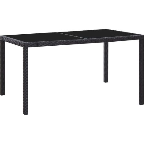 Maison Exclusive - 7-tlg. Garten-Essgruppe Poly Rattan Schwarz