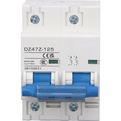 Disjoncteur miniature CC 2P 10 kA à isolation haute intensité 600 V pour panneaux photovoltaïques, réseau D125 125 A (1/5)