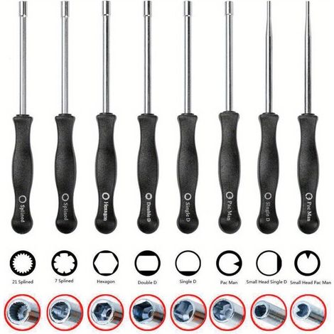 8-teiliges Vergaser-Einstellwerkzeug-Schraubendreher-Set (Einzel-D, Doppel-D, Sechskant, Innensechskant) (1/4)