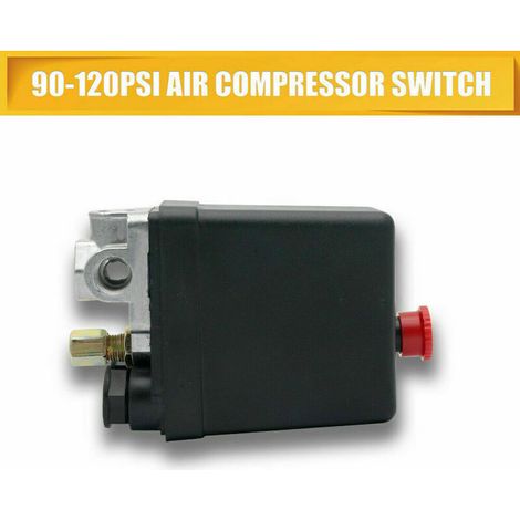 G1 / 4Pressostat, 240V Triphasé 4 Trous Verticale Vanne de Commande Pressostat pour Compress d'Air,Pressostat Compress Interrupt Régulat de Pression 12 bar 1 Port