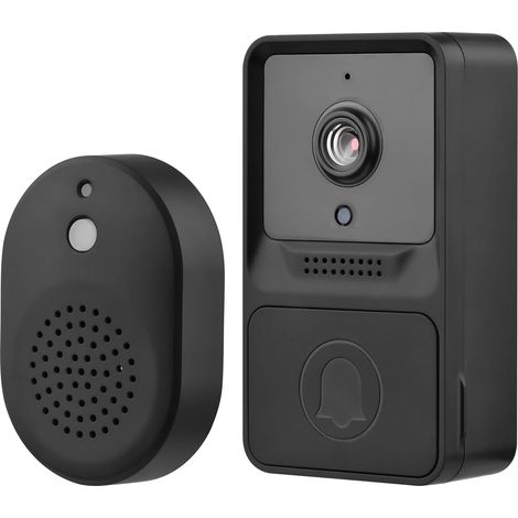 Sonnette vidéo sans fil, judas numérique, caméra de sécurité vidéo HD 1080p intelligente avec vision nocturne infrarouge, communication vocale bidirectionnelle et fonctions de surveillance en temps ré (1/5)