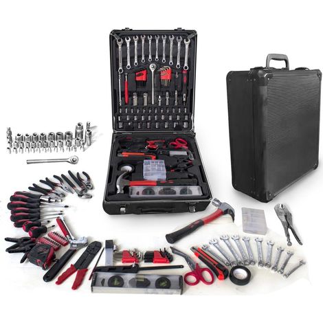 Hobag – Valise à outils 308 pièces – Boîte de rangement avec 10 clés combinées et 12 clés hexagonales – Pour chantiers humides et espaces confinés