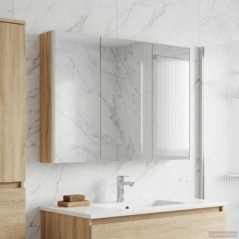 vidaXL Mobiletto per specchio da bagno Rovere Sonoma