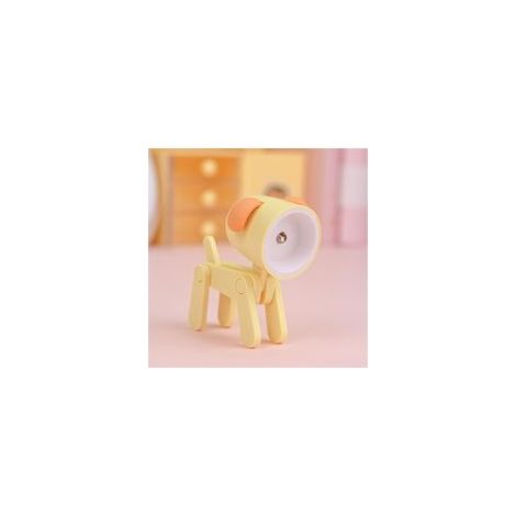 Mini lámpara de escritorio LED plegable y creativa con forma de perro, luz nocturna, decoración de escritorio, lámpara de escritorio DIY, regalo para sala de estar o fiestas, 1 pieza (Amarillo) - Crez