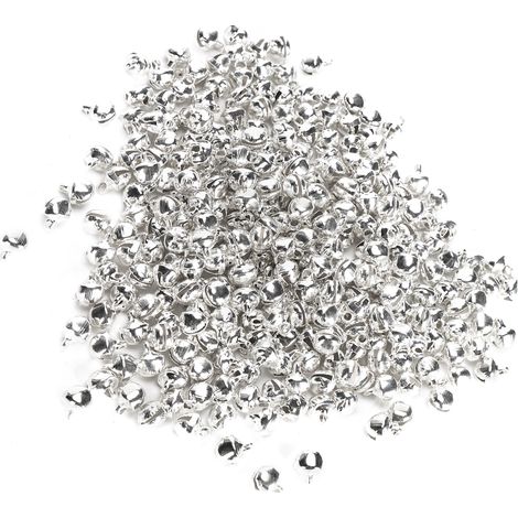 300Pcs Small Bells Iron Material Silver Mini Pendant Jewelry Handicraft Accessories 6mm (1/5)