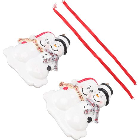 2er-Set Weihnachtsbaum-Schneemann-Anhänger, handgefertigte Schneemann-förmige Harzanhänger, Mini-Statue, Weihnachtsbaumschmuck, Geschenk (1/5)