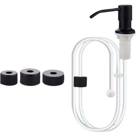 Prolunga per dispenser di sapone integrato nel lavello della cucina, dispenser per sapone e lozione, colore nero.
