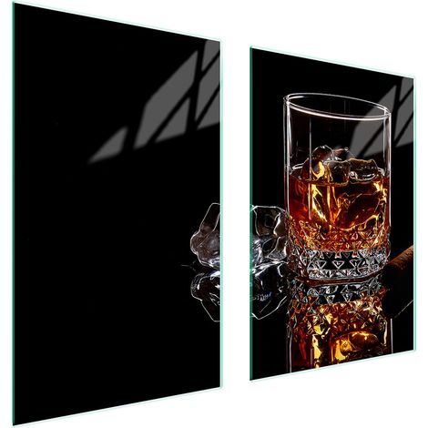 Glasschutzplatte für die Küche 65x52 Whisky