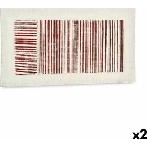 Toile Gift Decor Blanc Rose Rayures Avec relief 110 x 60 x 2,5 cm (2 Unités) (1/3)